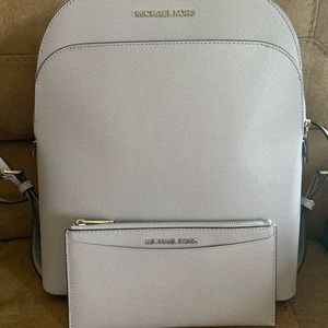 Michael Kors backpack and wallet. (Violet/Gray)